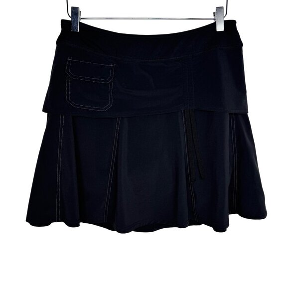 Athleta Black Skort Contrast Stitching 90s Inspired Sz 6 Pickleball Tennis Skirt - Picture 1 of 9